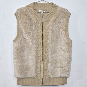 JohnPaulRichard Knit Sweater Vest in Tan Sz XL